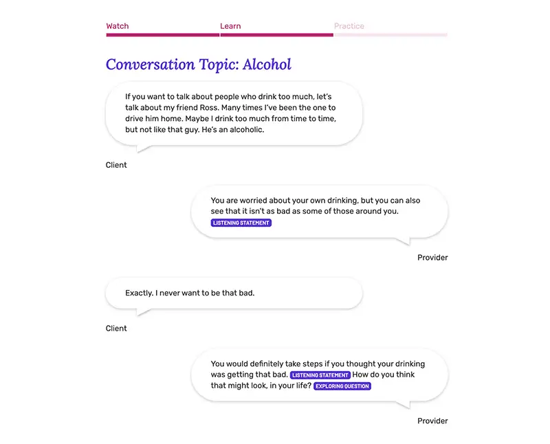 Chat screen showing multiple therapists communicating via chat